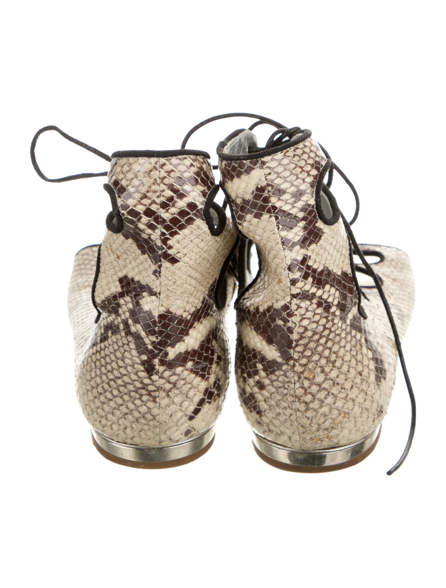 Giuseppe Zanotti Snakeskin Animal Print Lace-Up Boots